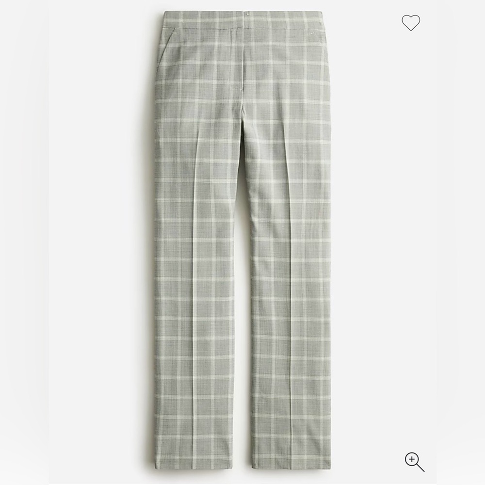 NWT J. Crew Kate straight-leg pant in plaid Italian stretch wool blend sz.6